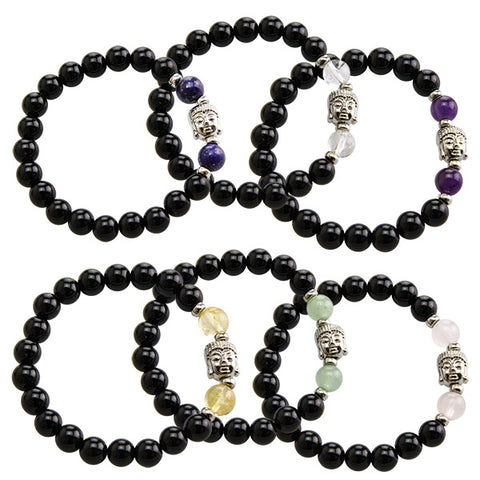 Buddha Charm Onyx Bracelets