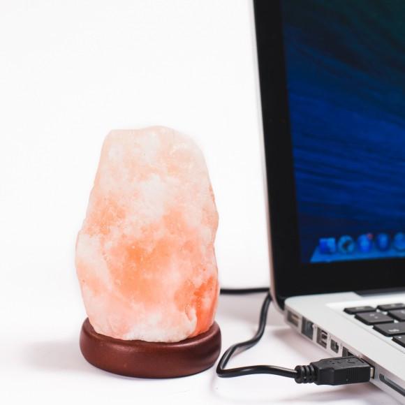 Natural Salt LED Lamp w/ USB